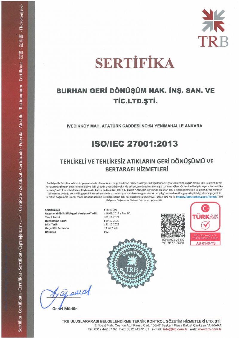 ISO 27001 Bilgi Güvenliği Yönetim Sistemi